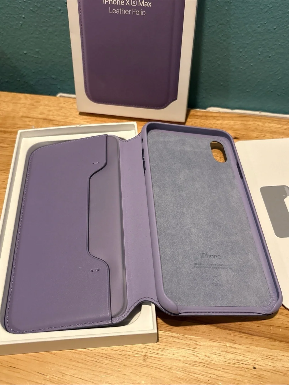 Apple Genuine Leather Folio Phone Case Cover Fit For Apple iPhone XS MAX Lilac